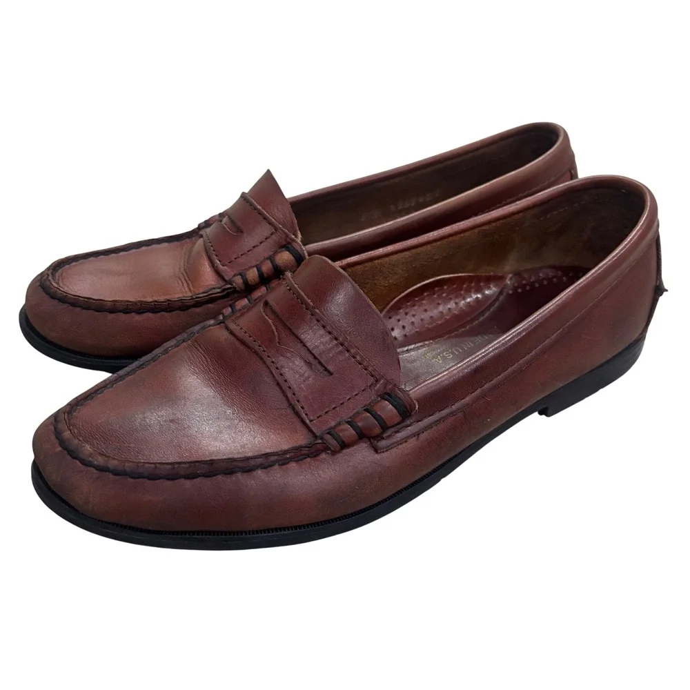 Sebago Classic Dan Brown Leather Penny Loafers Made in USA Womens 8.5 M